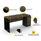 Mesa P/ Escritório 3 Gavetas Pandin Pe40 - Imbuia