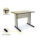 Mesa P/ Escritório 92x61 Pandin Maxxi - Nogueira/preto