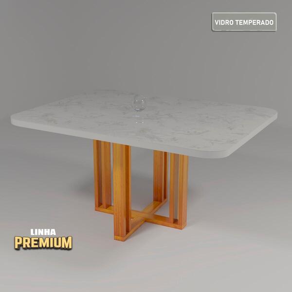 Mesa Paola Premium 120x80 Mdf/vidro Bom Pastor