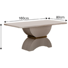 Mesa Para 06 Cadeiras Atenas 1,60m Leifer Moveis Off White-fr