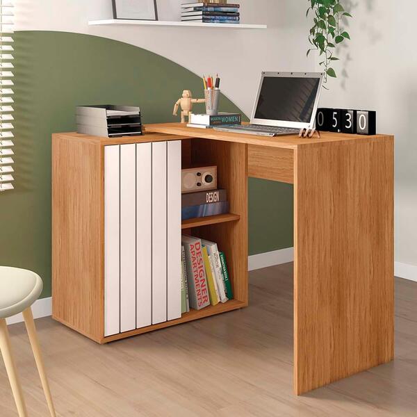 Mesa Para Computador 140cm Freijó Off White Tech Caemmun