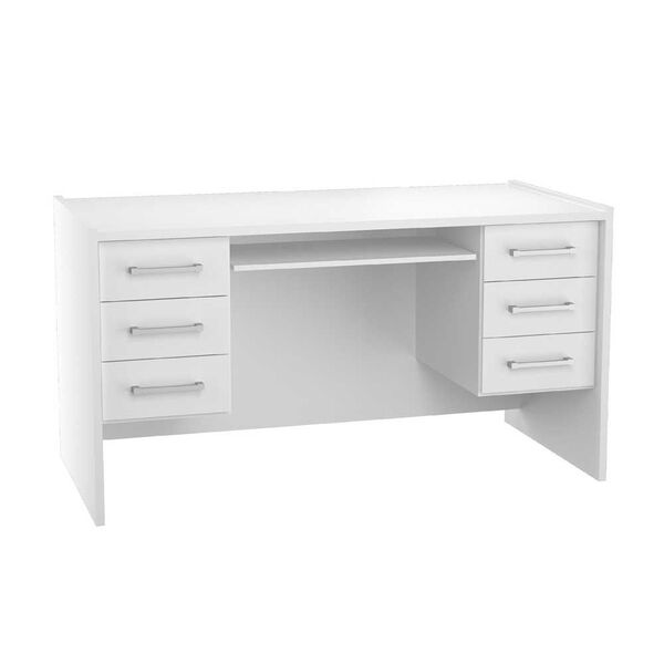 Mesa Para Computador 6 Gavetas 100% Mdf 1291 Branco - Foscari