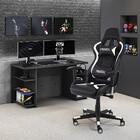 Mesa Para Computador / Gamer Mx Preto Com 5 Prateleiras E Gan