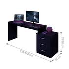 Mesa Para Computador Com 3 Gavetas Vijay Preto