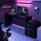 Mesa Para Computador Com 3 Gavetas Vijay Preto