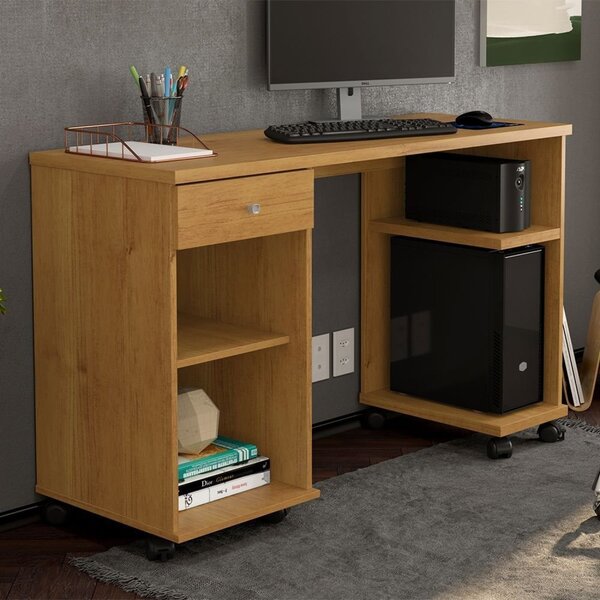 Mesa Para Computador Com Nicho Million 1 Gaveta 125cm Cinamom