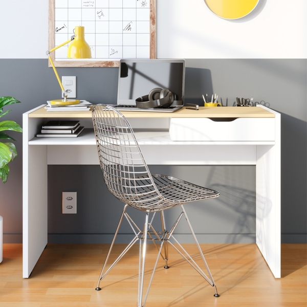 Mesa Para Computador Com Nichos Cross Branco Tauari