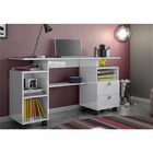 Mesa Para Computador Com Rodízios – C215 Branco Brilho - Dall