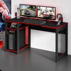 Mesa para Computador Desk Gamer Preta e Vermelha Tecno Mobili