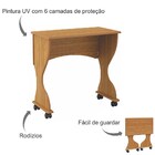 Mesa Para Computador Dobrável Com Rodízios 75cm 100% Mdf C27