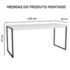Mesa Para Computador Escritório Pé De Ferro Diretor 120cm  -