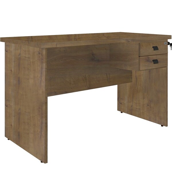 Mesa Para Computador Escrivaninha 2 Gavetas Eco 1200 Castanho