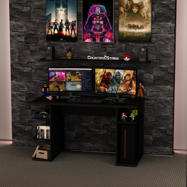 Mesa Para Computador Escrivaninha Gamer Mdp 135x60 Netmobil -