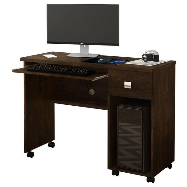 Mesa Para Computador Escrivaninha Office 1 Gaveta Vicenza Noce