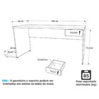 Mesa Para Computador Gamer 160cm Preto Preto