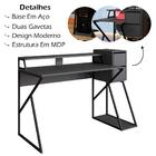 Mesa Para Computador Gamer 2 Gavetas Zed 4001 Pp