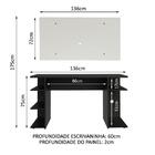Mesa Para Computador Gamer E Painel Para Tv Até 50 Madesa - P