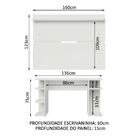 Mesa Para Computador Gamer E Painel Tv Madesa - Branco