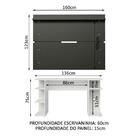 Mesa Para Computador Gamer E Painel Tv Madesa - Branco/preto
