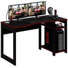 Mesa Para Computador Gamer Espaço Para 2 Monitores E Cpu Pret