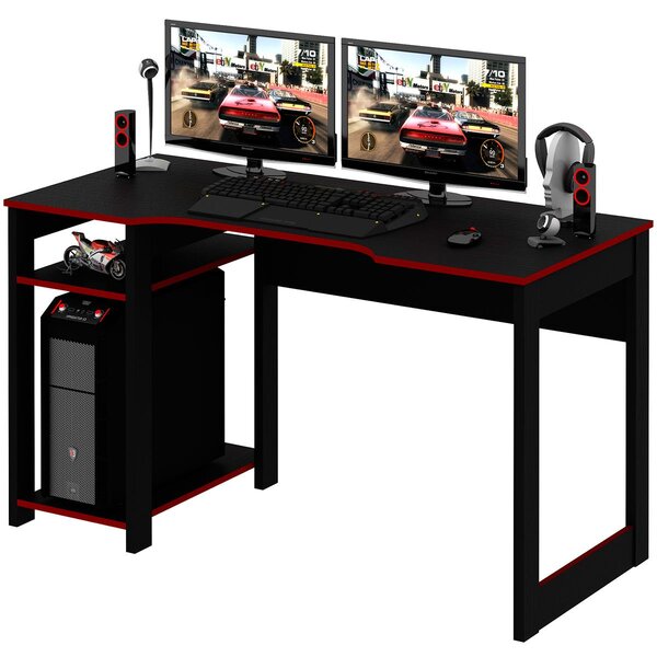 Mesa Para Computador Gamer Espaço Para 2 Monitores E Cpu Pret