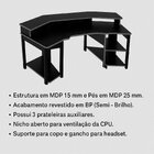 Mesa Para Computador Gamer Espaço Para 2 Monitores E Cpu Pret