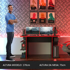 Mesa Para Computador Gamer Madesa 9409 - Preto/vermelho