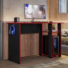 Mesa Para Computador Gamer Slim Escrivaninha 108cm Preto E Ve