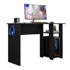 Mesa Para Computador Gamer Slim Escrivaninha 108cm Preto Preto