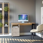 Mesa Para Computador Lille 2 Gavetas Carvalho Off White