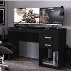 Mesa Para Computador Malta 2 Gavetas Preto/castanho  - Polito