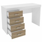 Mesa Para Computador Malta 4 Gavetas Branco/castanho - Polito