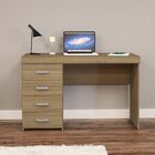 Mesa Para Computador Malta 4 Gavetas Branco/castanho - Polito