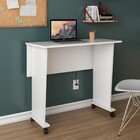 Mesa Para Computador Multiuso Dobrável Meli Com Rodízio Branc