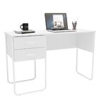Mesa Para Computador Notebook 120cm 2 Gavetas Foster Branco -