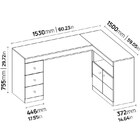Mesa para Computador PC Job Canto 2 Portas 3 Gavetas 100% BP