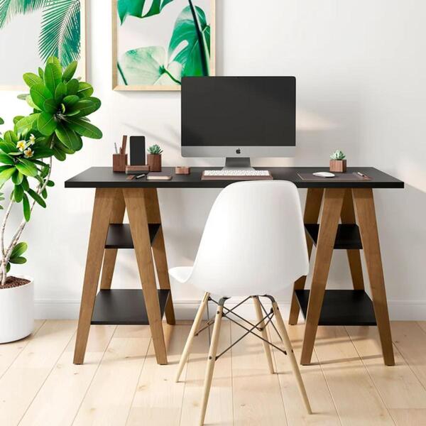 Mesa Para Computador Pés Cavalete Maricá Preto