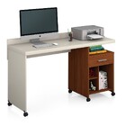 Mesa Para Computador Slim 1 Gaveta Com Rodízio Off White/frei