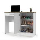 Mesa Para Computador Space Branco Com Nature Patrimar Móveis