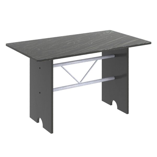 Mesa Para Cozinha 120x75cm Tampo Ardósia  Martelado Pérola/in