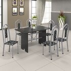 Mesa Para Cozinha 140x75cm Tampo Ardósia  Martelado Pérola/in