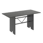 Mesa Para Cozinha 140x75cm Tampo Ardósia  Martelado Prata/ind