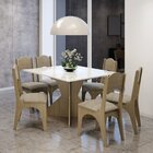 Mesa Para Cozinha 4 Lugares Quadrada 110cm Dalla Costa Off Wh