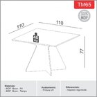 Mesa Para Cozinha 4 Lugares Quadrada 110cm Dalla Costa Off Wh