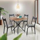 Mesa Para Cozinha Pequena 4 Cadeiras Preto Carvalho Manteiga