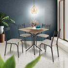 Mesa Para Cozinha Pequena 4 Cadeiras Preto Carvalho Manteiga