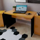 Mesa Para Escritório 110cmx60cm 110cm Preto E Amarela Preto/a