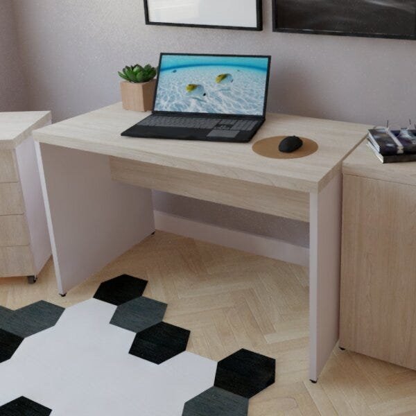 Mesa Para Escritório 110cmx60cm 40mm  Branco/geneve