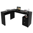 Mesa Para Escritório 113x138,5cm Em L Com 2 Gavetas Me4129 Pr