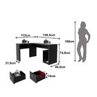 Mesa Para Escritório 113x138,5cm Em L Com 2 Gavetas Me4129 Pr